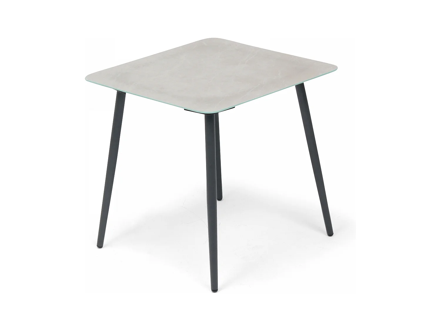 Grande table basse de jardin en acier gris