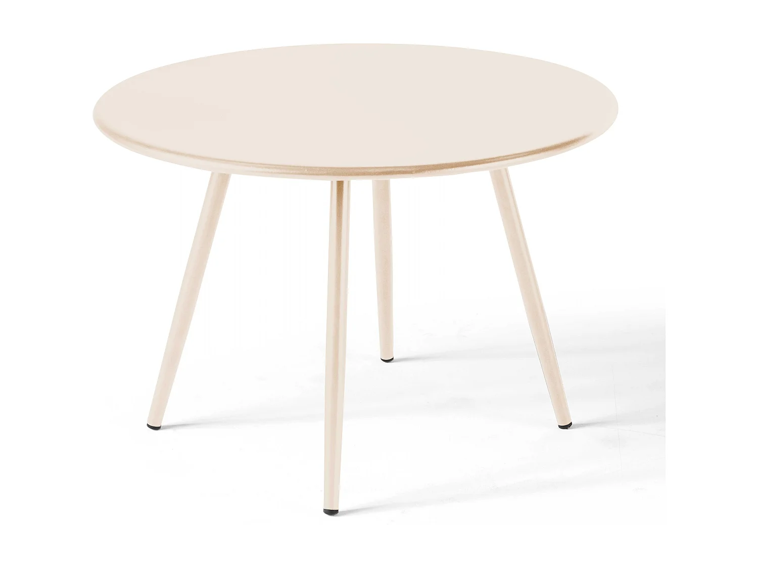 Lot de 2 tables basses de jardin en acier ivoire 50 cm - Palavas