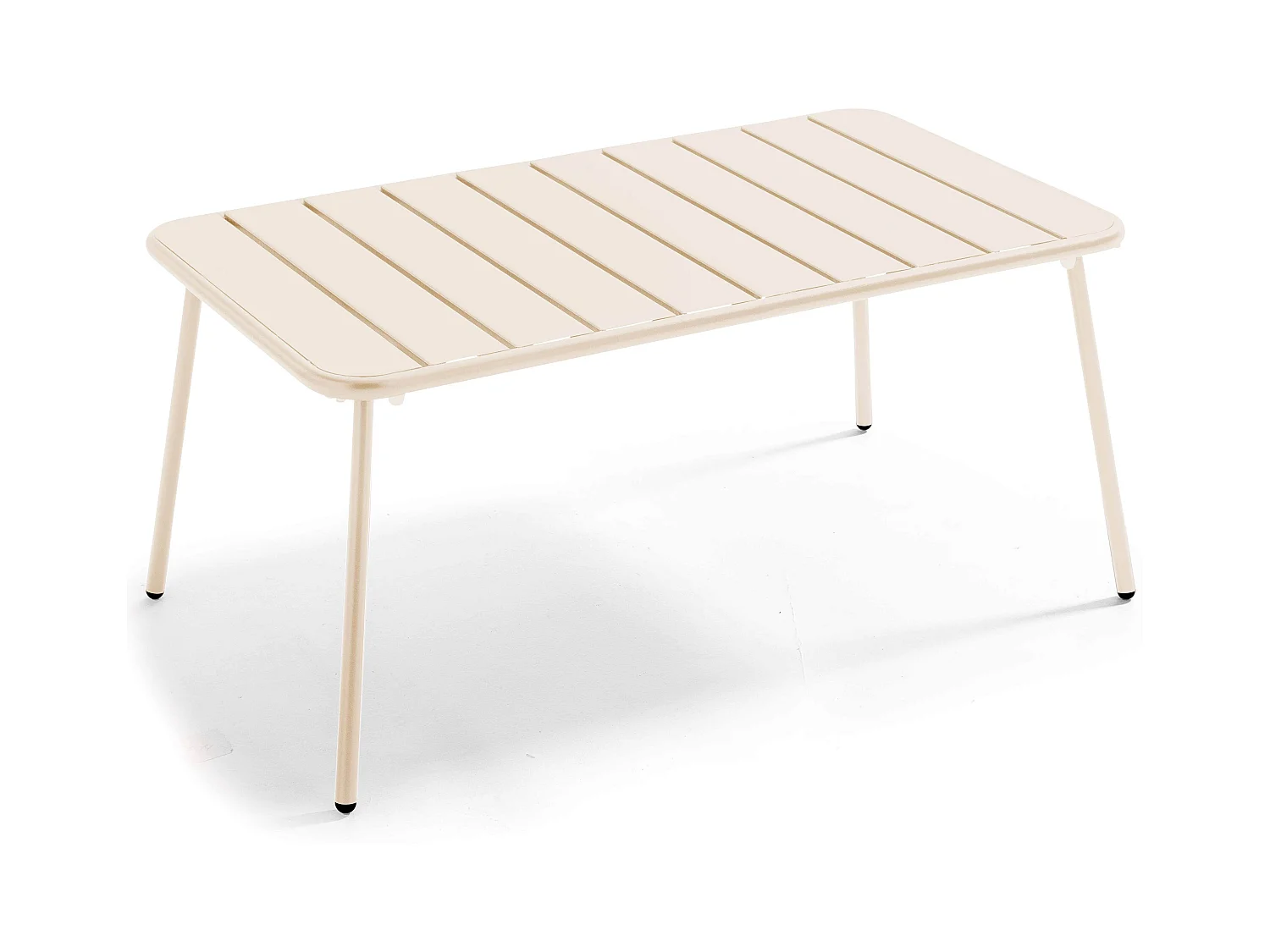 Table basse de jardin acier ivoire 90 x 50 cm - Palavas