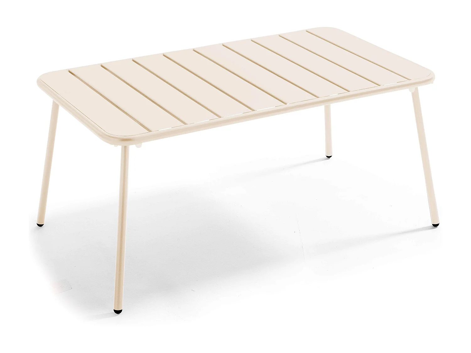 Table basse de jardin acier ivoire 90 x 50 cm - Palavas