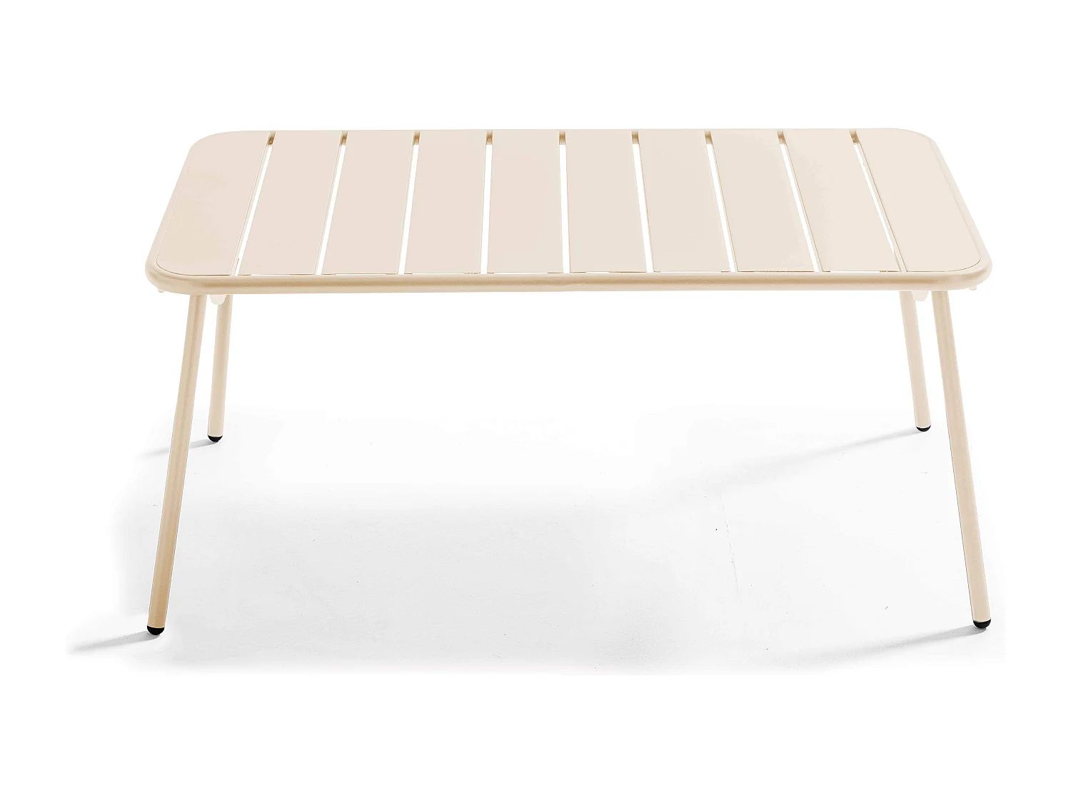 Table basse de jardin acier ivoire 90 x 50 cm - Palavas