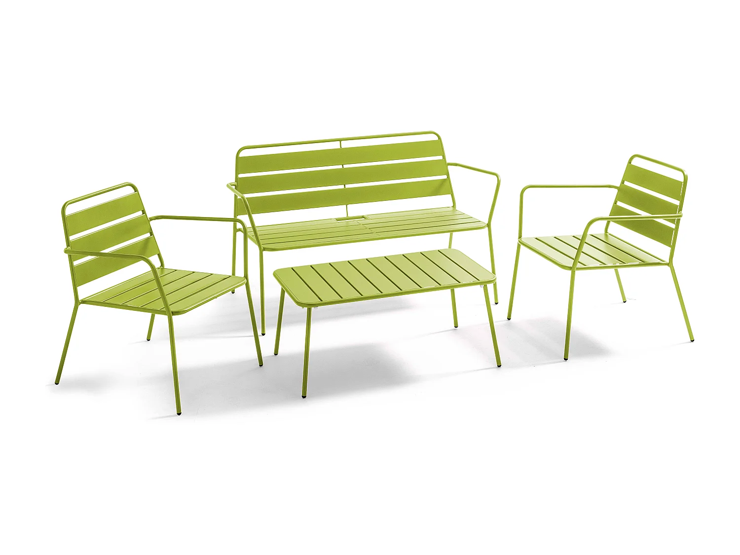 Table basse de jardin acier vert 90 x 50 cm - Palavas