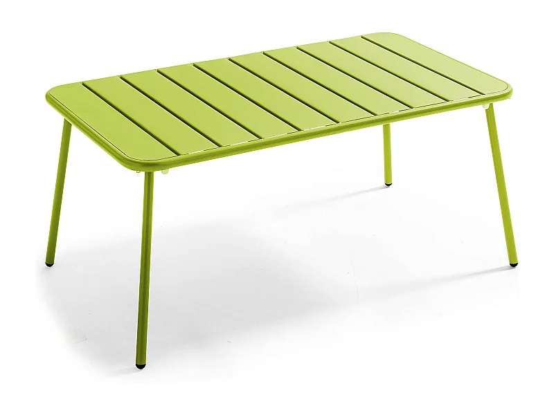 Lage tuin tafel groen staal 90 x 50 cm