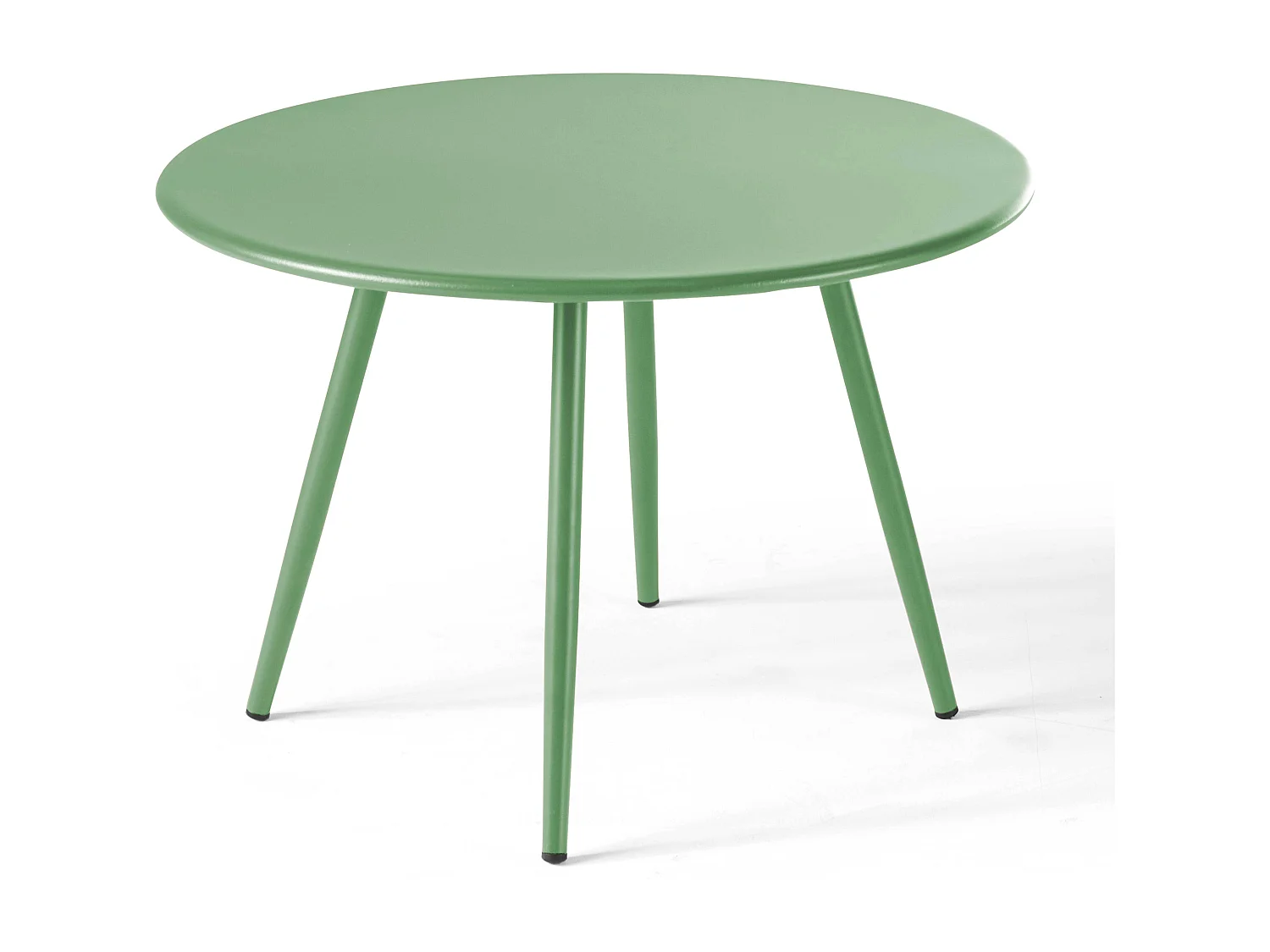 Table basse de jardin ronde en métal vert cactus 40 cm - Palavas