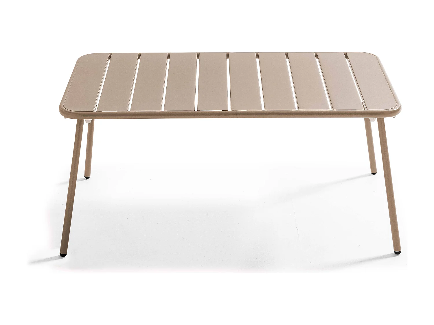 Lage tuin tafel van taupekleurig staal, 90 x 50 cm