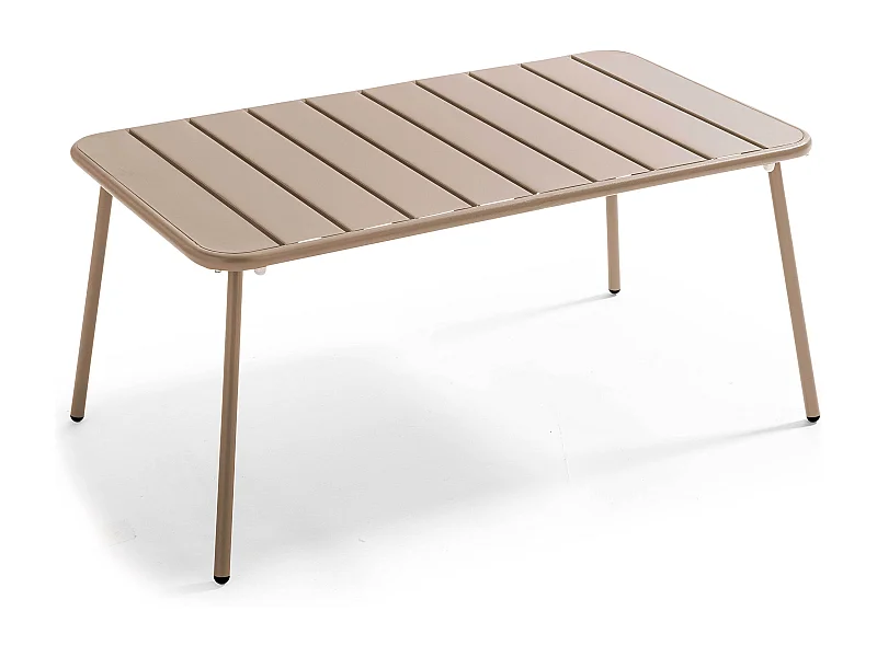 Lage tuin tafel van taupekleurig staal, 90 x 50 cm