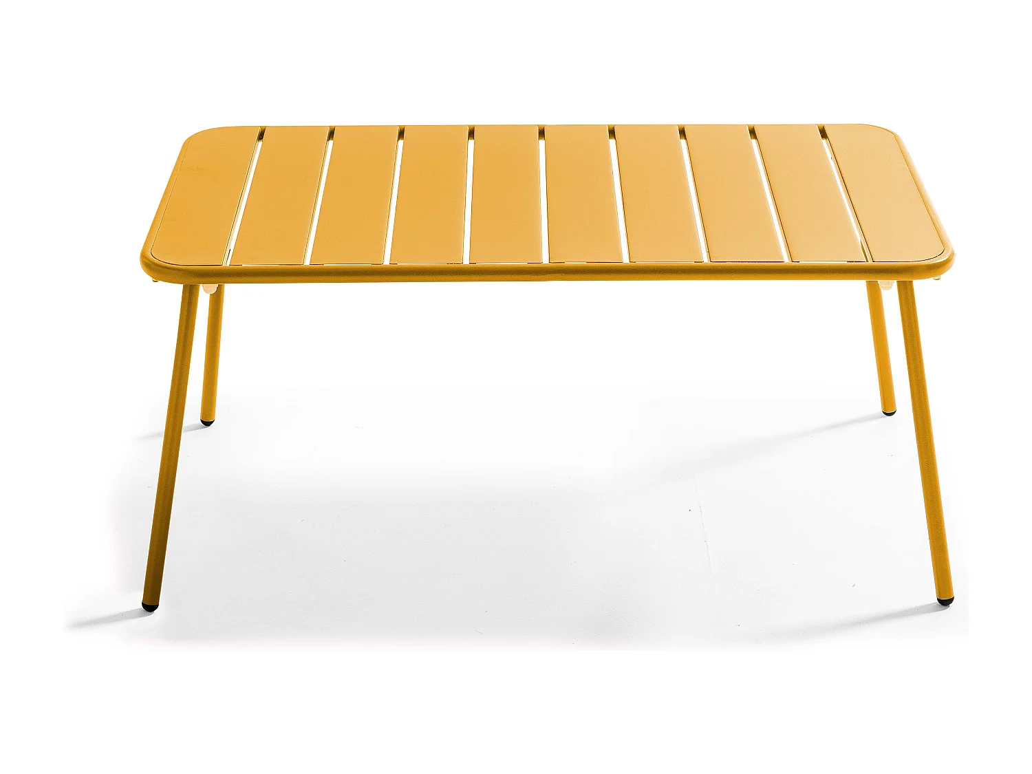 Table basse de jardin acier jaune 90 x 50 cm - Palavas