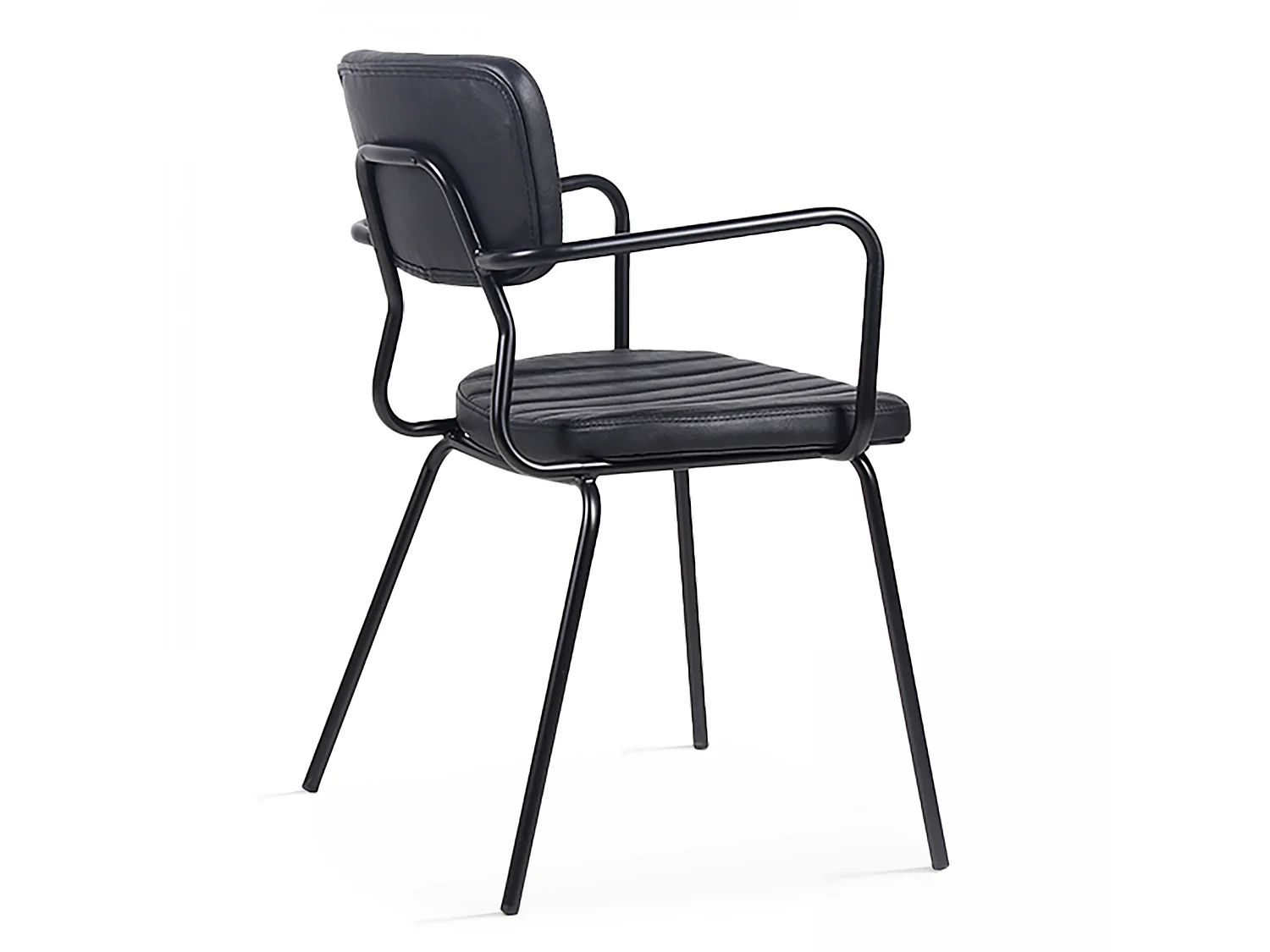 Set van 2 stoelen met armleuningen in zwart gecoat textiel