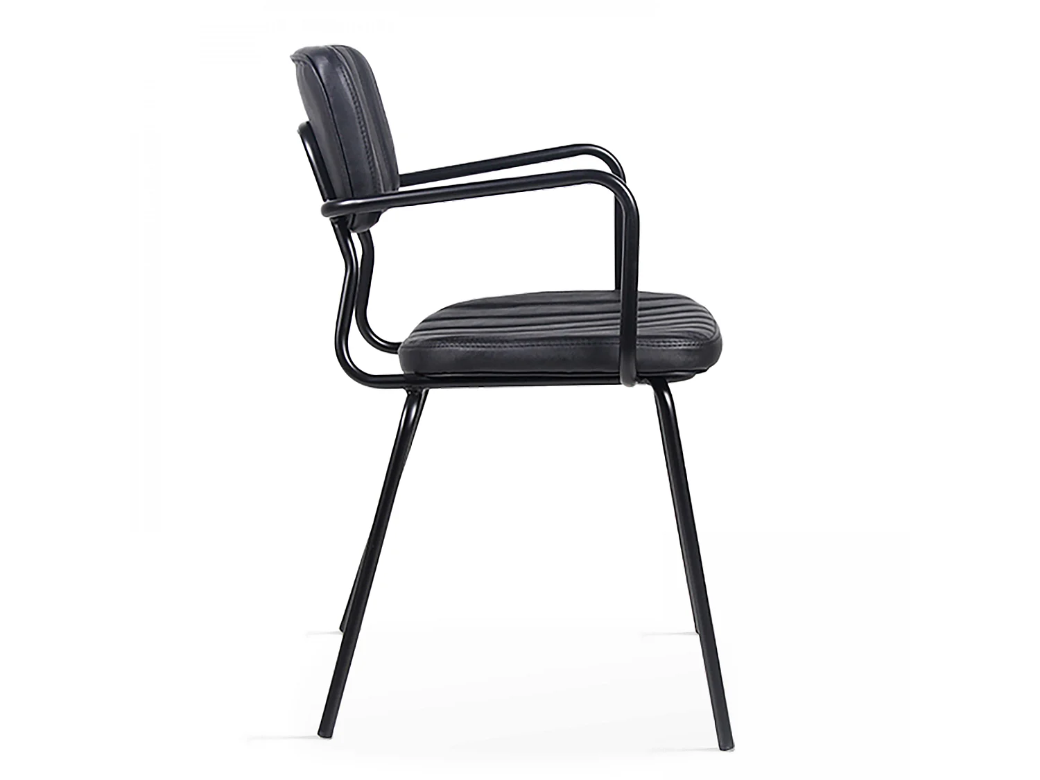 Set van 2 stoelen met armleuningen in zwart gecoat textiel