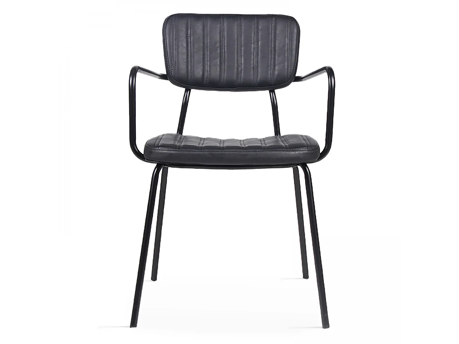 Set van 2 stoelen met armleuningen in zwart gecoat textiel