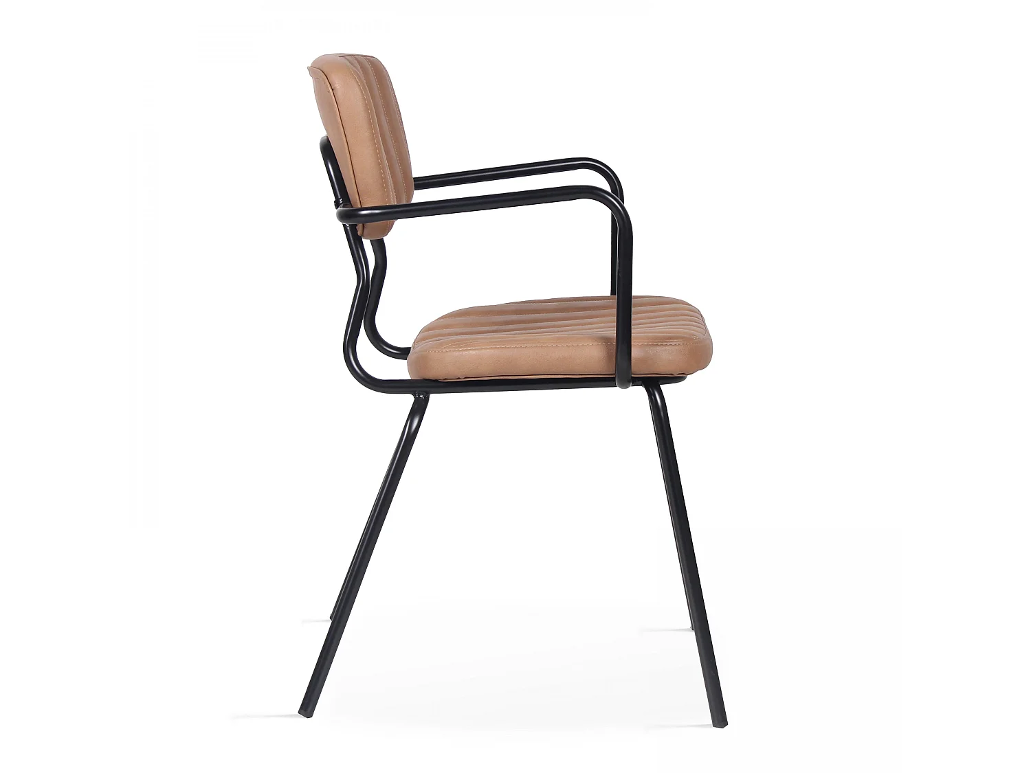 Set van 2 stoelen met armleuningen in lichtbruin gecoat textiel