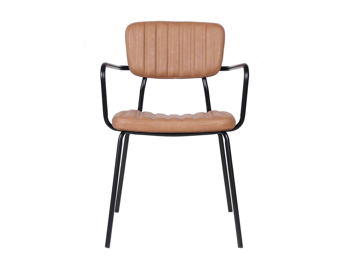 Set van 2 stoelen met armleuningen in lichtbruin gecoat textiel