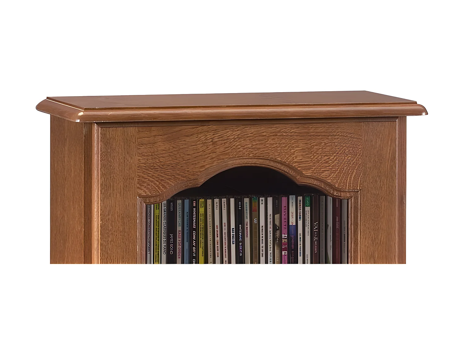 Petit Meuble Vitrine Chêne 1 Porte Vitrée 6 Niches L 49.4 H 105.8 P 21.5 cm