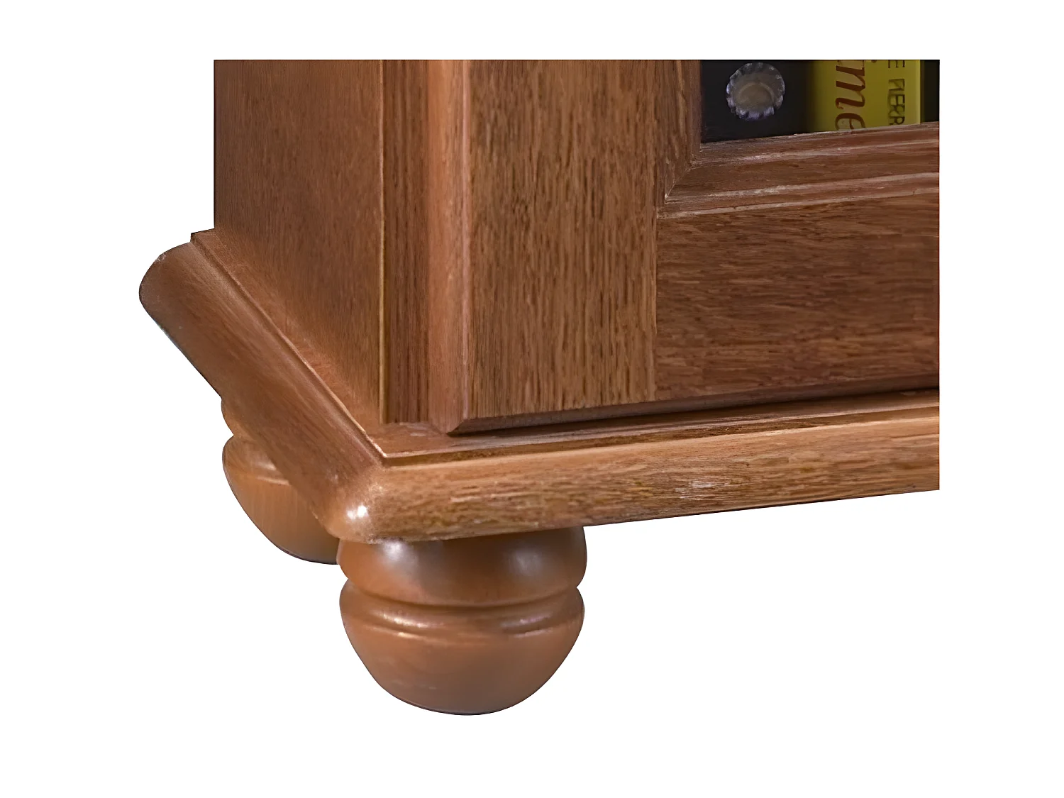 Petit Meuble Vitrine Chêne 1 Porte Vitrée 6 Niches L 49.4 H 105.8 P 21.5 cm