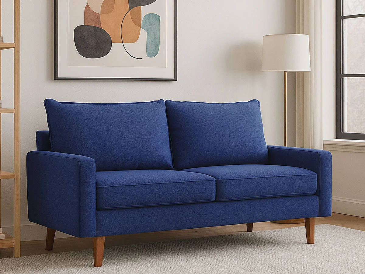 Sofá de sala Santy 3 lugares (Azul)