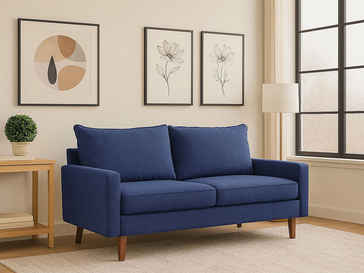 Sofá de sala Santy 3 lugares (Azul)