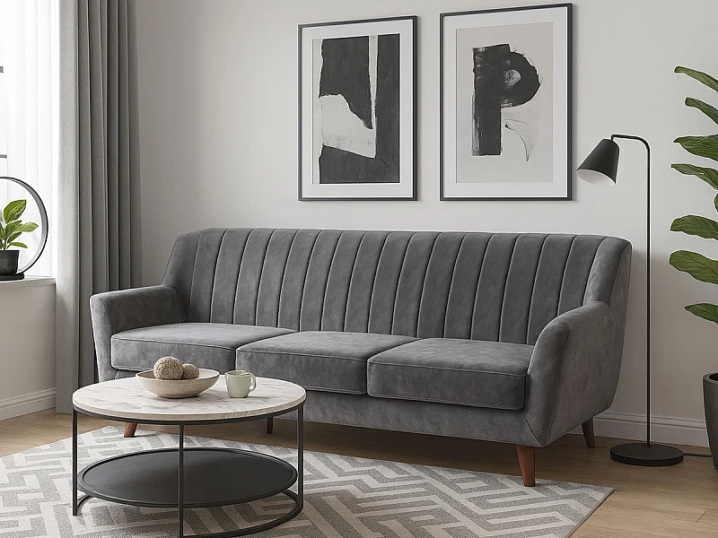 Sofá de sala Trust 3 lugares (Cinza)