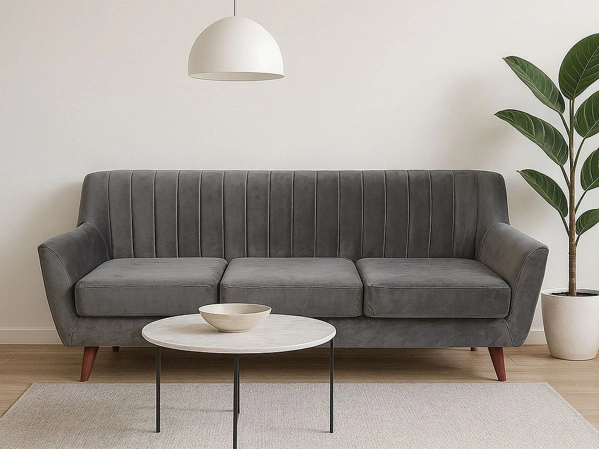 Sofá de sala Trust 3 lugares (Cinza)