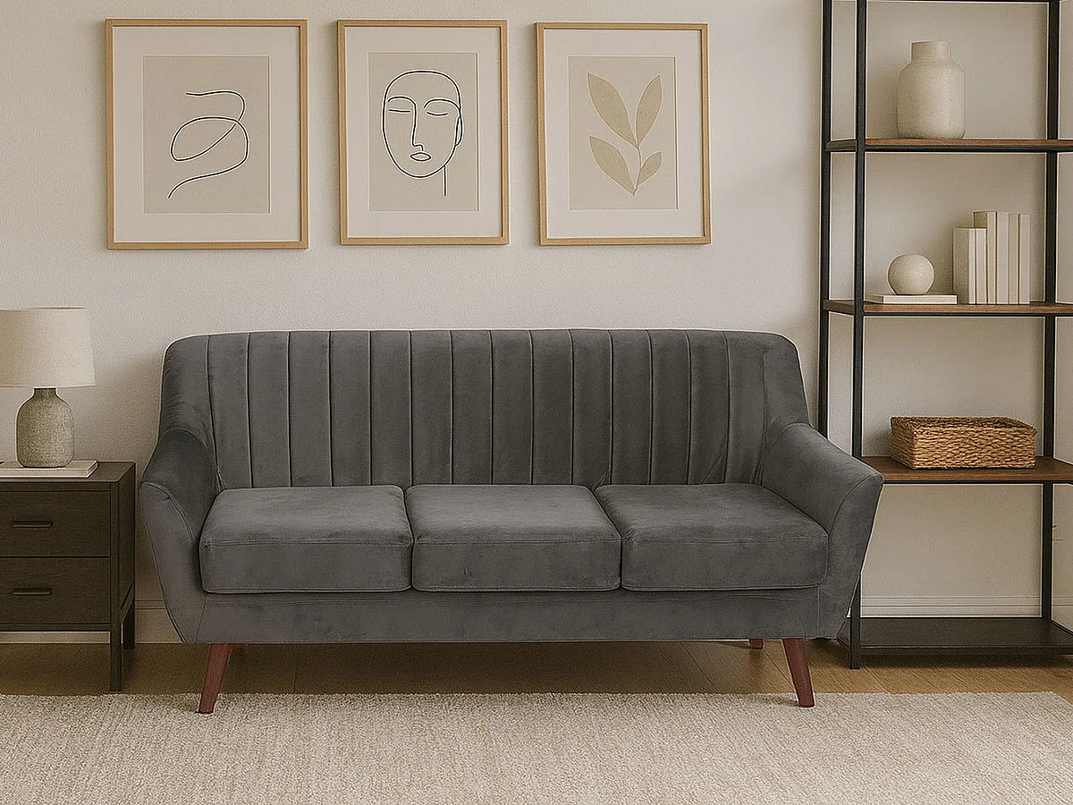 Sofá de sala Trust 3 lugares (Cinza)
