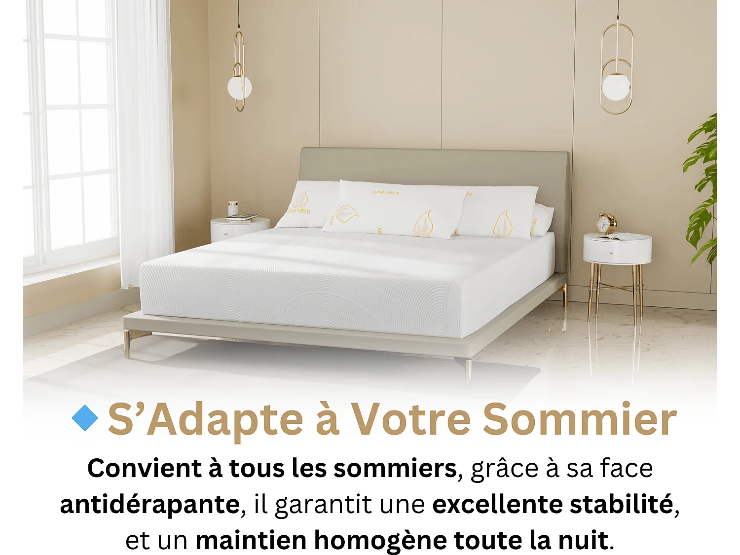 Matelas 90x190 Enfant et Adulte 1 Place Harmonic : Mousse de Confort Haute Qualité - Contre le Mal de Dos Respirante - Accueil équilibré - Soutien Mi-Ferme