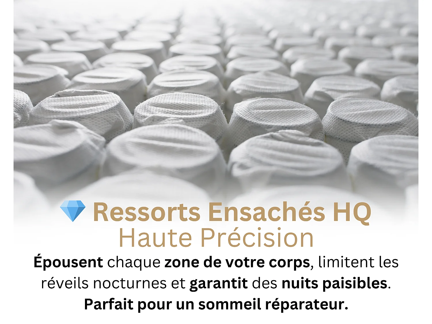 Matelas 160x200 2 Places Onyx - Ressorts Ensachés Haute Qualité - Contre le Mal de Dos - Soutien Ferme | Accueil Moelleux - Confortable