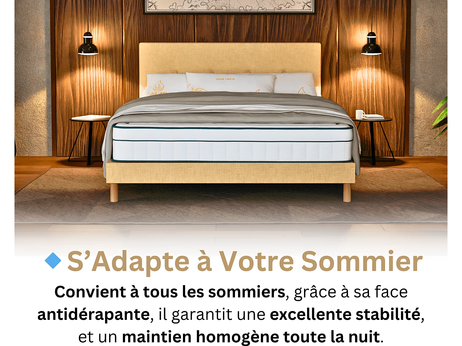 90x190 Materasso Thalassa per bambini e adulti a 1 posto - Ibrido: molle insacchettate - Memory Foam di alta qualità da 60 kg/m³ - Contro il mal di schiena