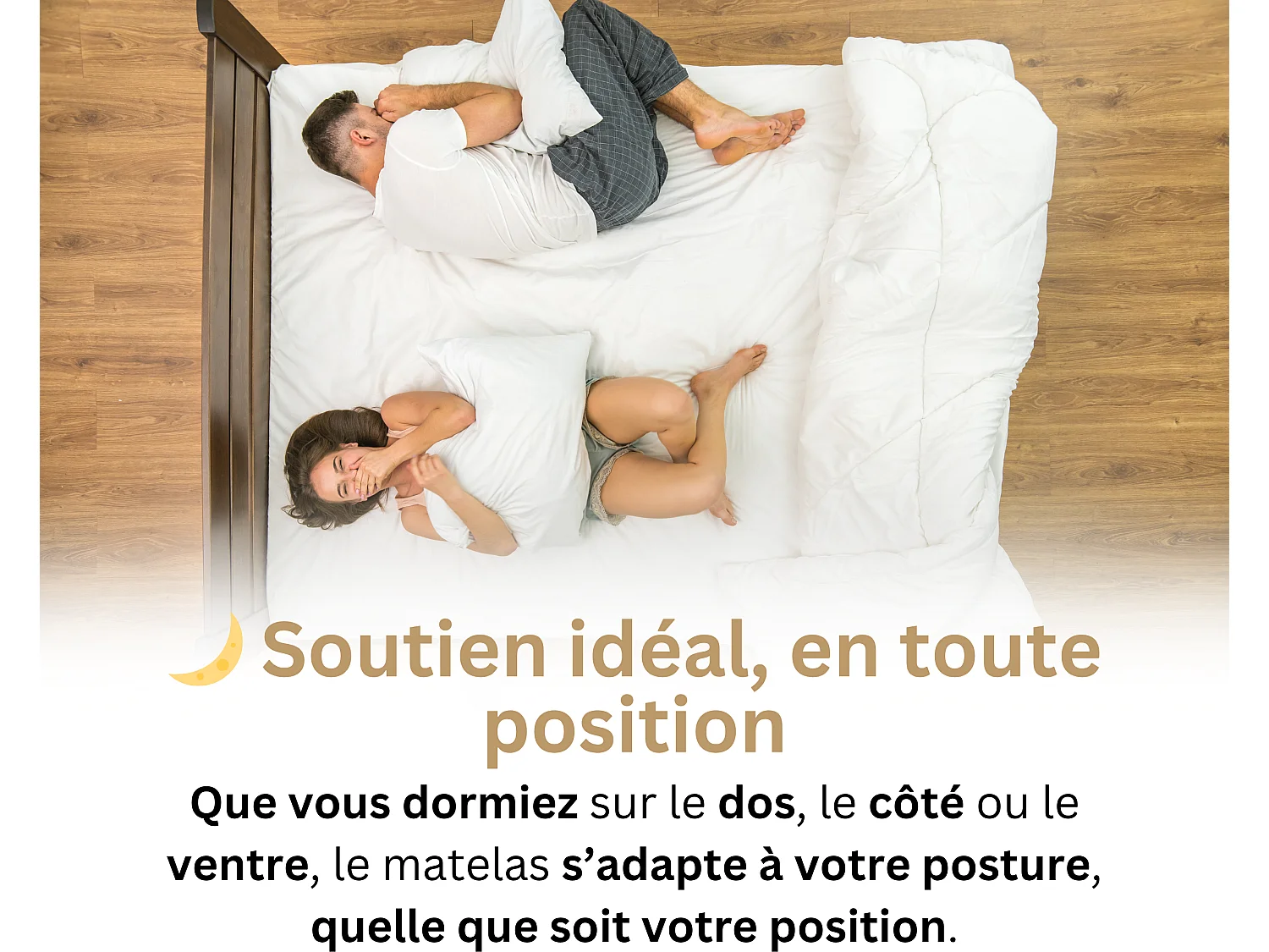 Matelas 180x200 2 Places  Ondine - Mémoire de Forme 60 kg/m³ Haute Densité Enrichie avec Microcapsules De Gel Rafraîchissantes - Ergonomique