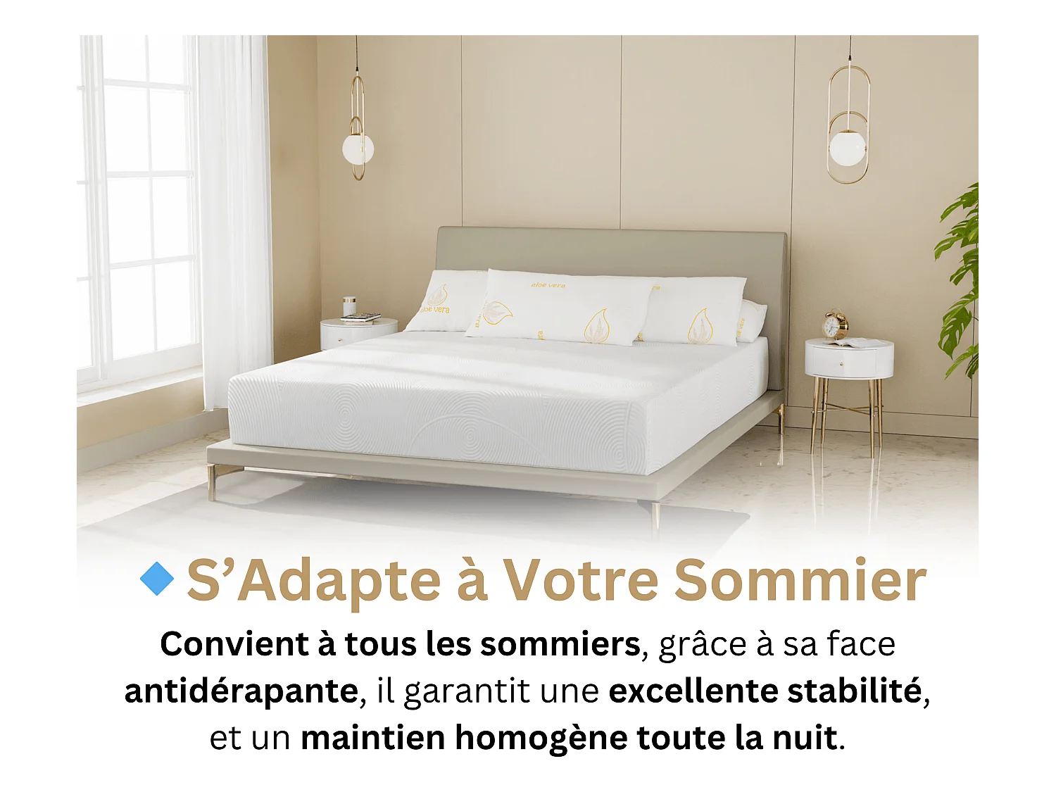 90x190 Colchão Harmonic Plus de 1 lugar para criança e adulto - Espuma viscoelástica 60 kg/m³ de alta qualidade - Contra dores de costas - Espessura 24 cm