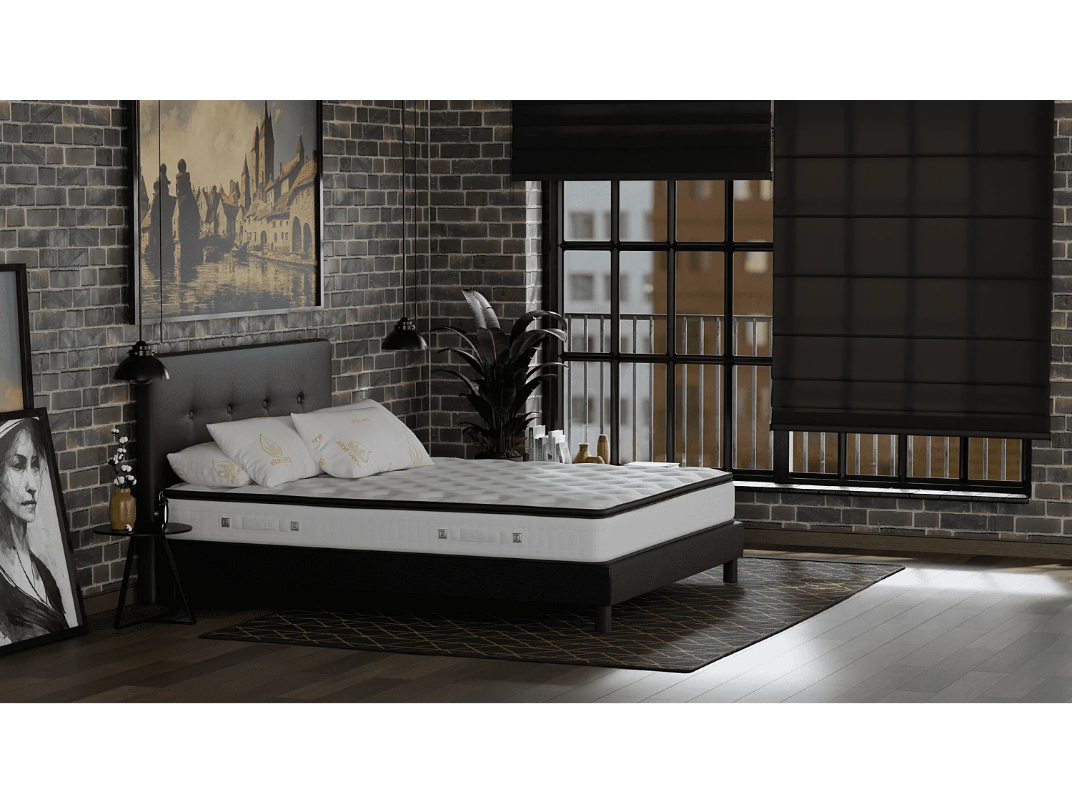 Matelas 140x190 2 Places Onyx - Ressorts Ensachés Haute Qualité - Contre le Mal de Dos - Soutien Ferme | Accueil Moelleux - Confortable