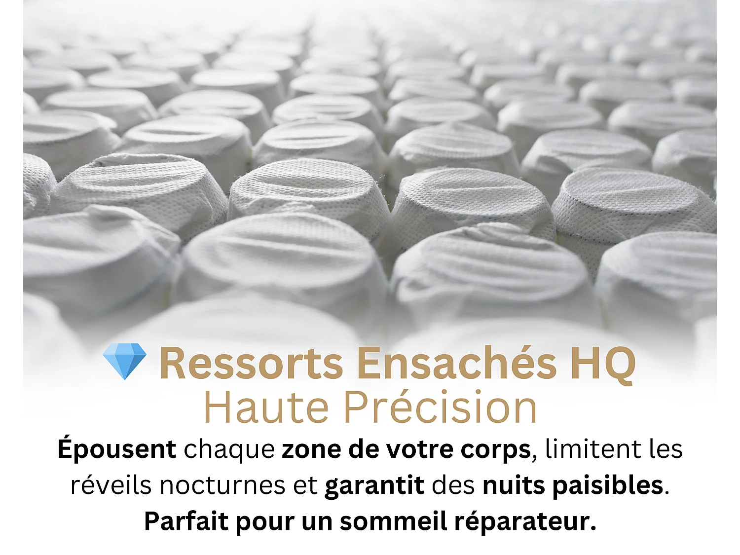 Matelas 140x190 2 Places Onyx - Ressorts Ensachés Haute Qualité - Contre le Mal de Dos - Soutien Ferme | Accueil Moelleux - Confortable