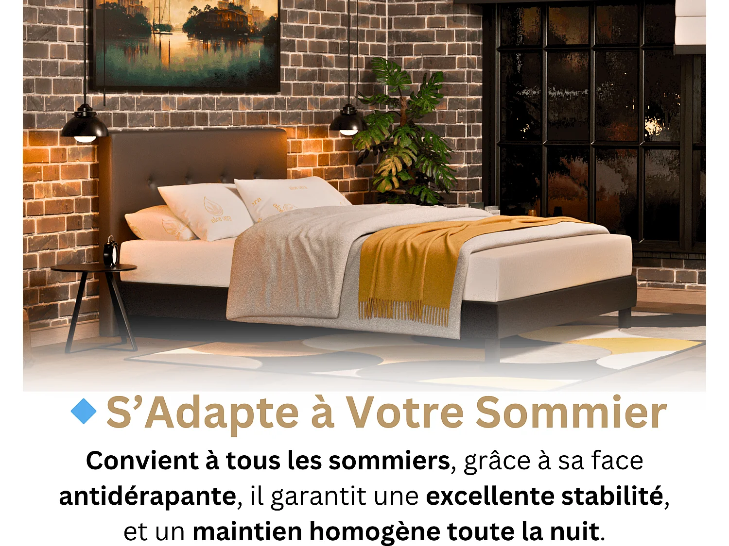 Matelas 160x200 2 Places Essence - Mémoire de Forme 60 kg/m³ Haute Qualité - Contre le Mal de Dos - Confortable