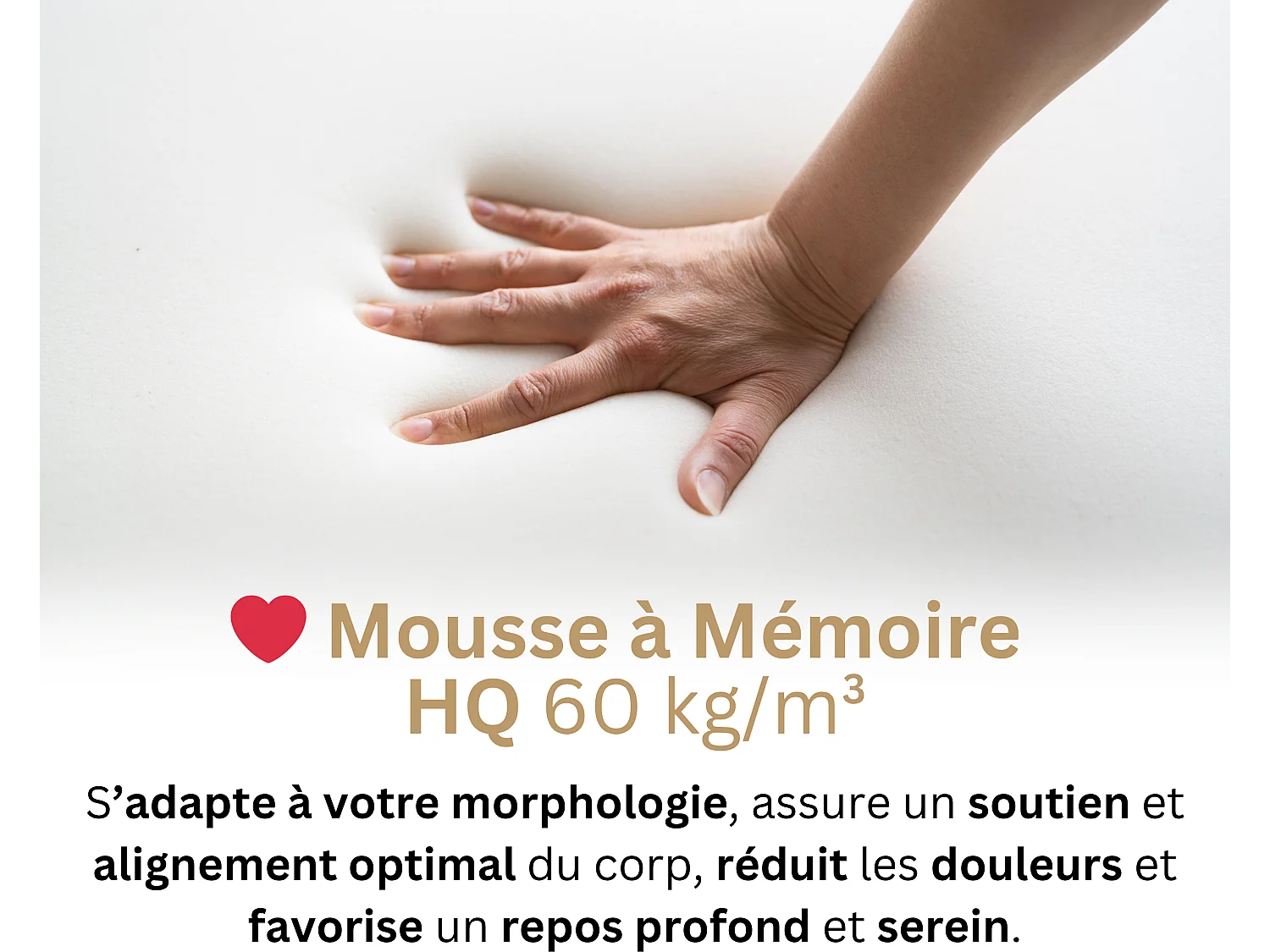 Matelas 140x200 2 Places Prometheus - Hybride : Ressorts Ensachés et Mémoire de Forme 60 kg/m³ Haute Qualité - Contre le Mal de Dos - Ép. 28 Cm