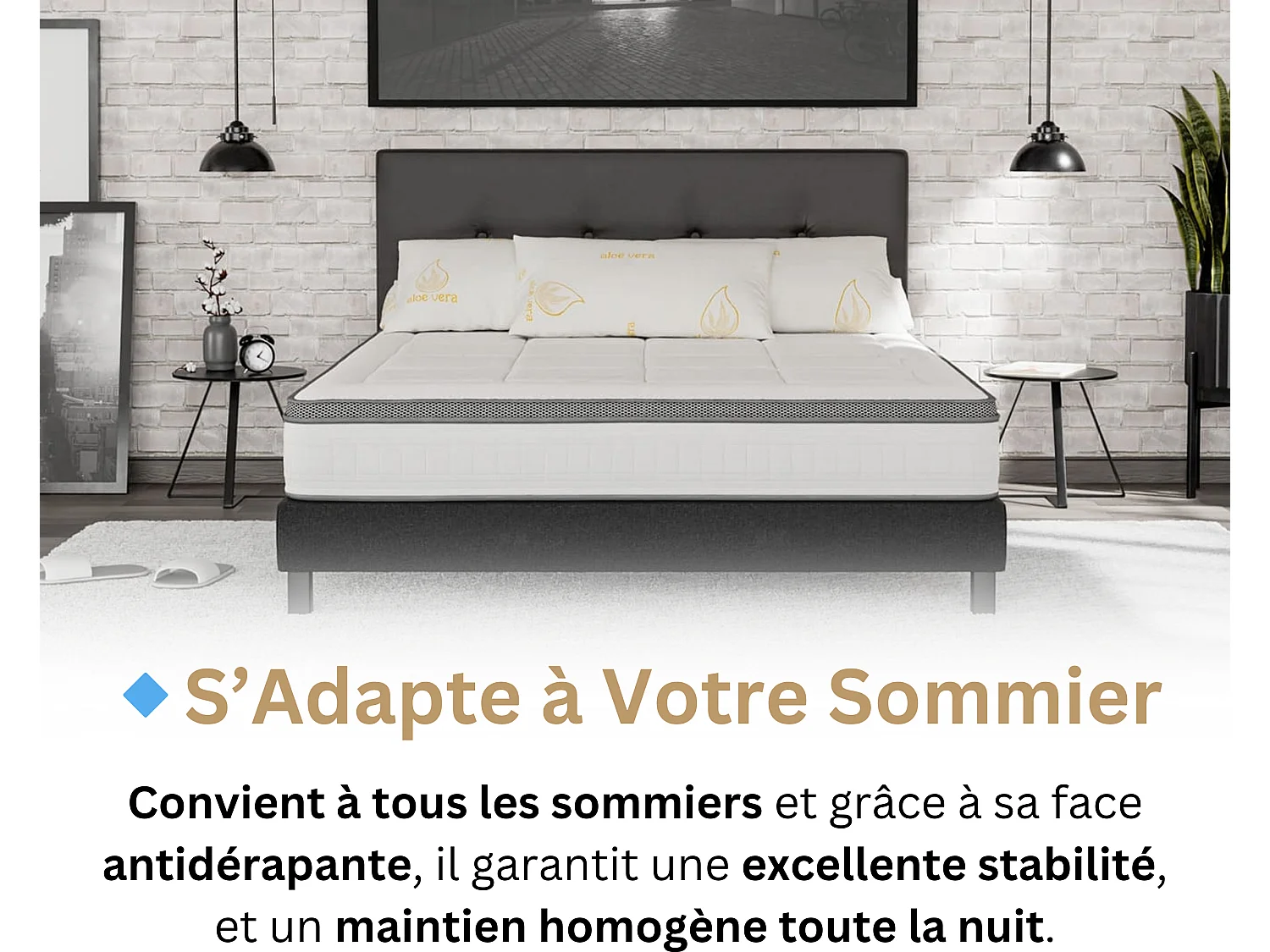 Matelas 90x190 Enfant et Adulte 1 Place Prometheus - Hybride : Ressorts Ensachés et Mémoire de Forme 60 kg/m³ Haute Qualité - Contre le Mal de Dos - Ép. 28 Cm