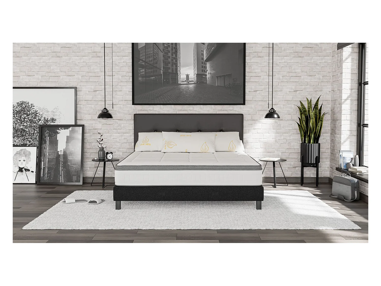 Matelas 90x190 Enfant et Adulte 1 Place Prometheus - Hybride : Ressorts Ensachés et Mémoire de Forme 60 kg/m³ Haute Qualité - Contre le Mal de Dos - Ép. 28 Cm