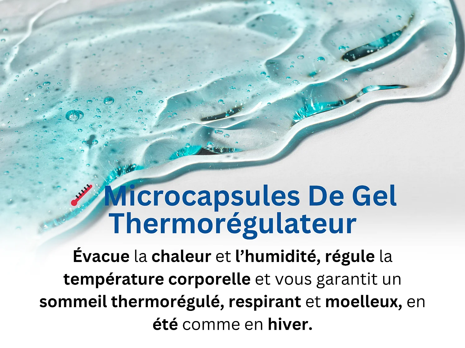 Ondine 140x190 2-zitsmatras - Traagschuim 60 kg/m³ Hoge Densiteit Verrijkt met Verfrissende Gel Microcapsules - Ergonomisch ontworpen