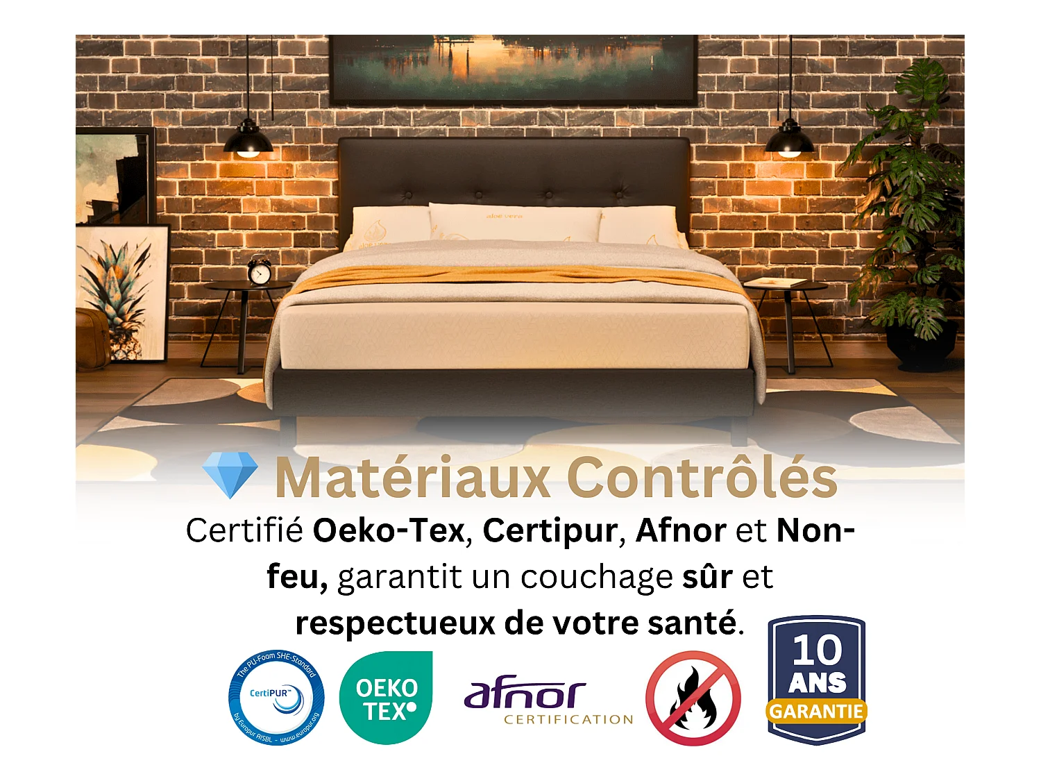 Matras 180x200 2-persoons Essence - Traagschuim 60 kg/m³ Hoge kwaliteit - Tegen rugpijn - Comfortabel