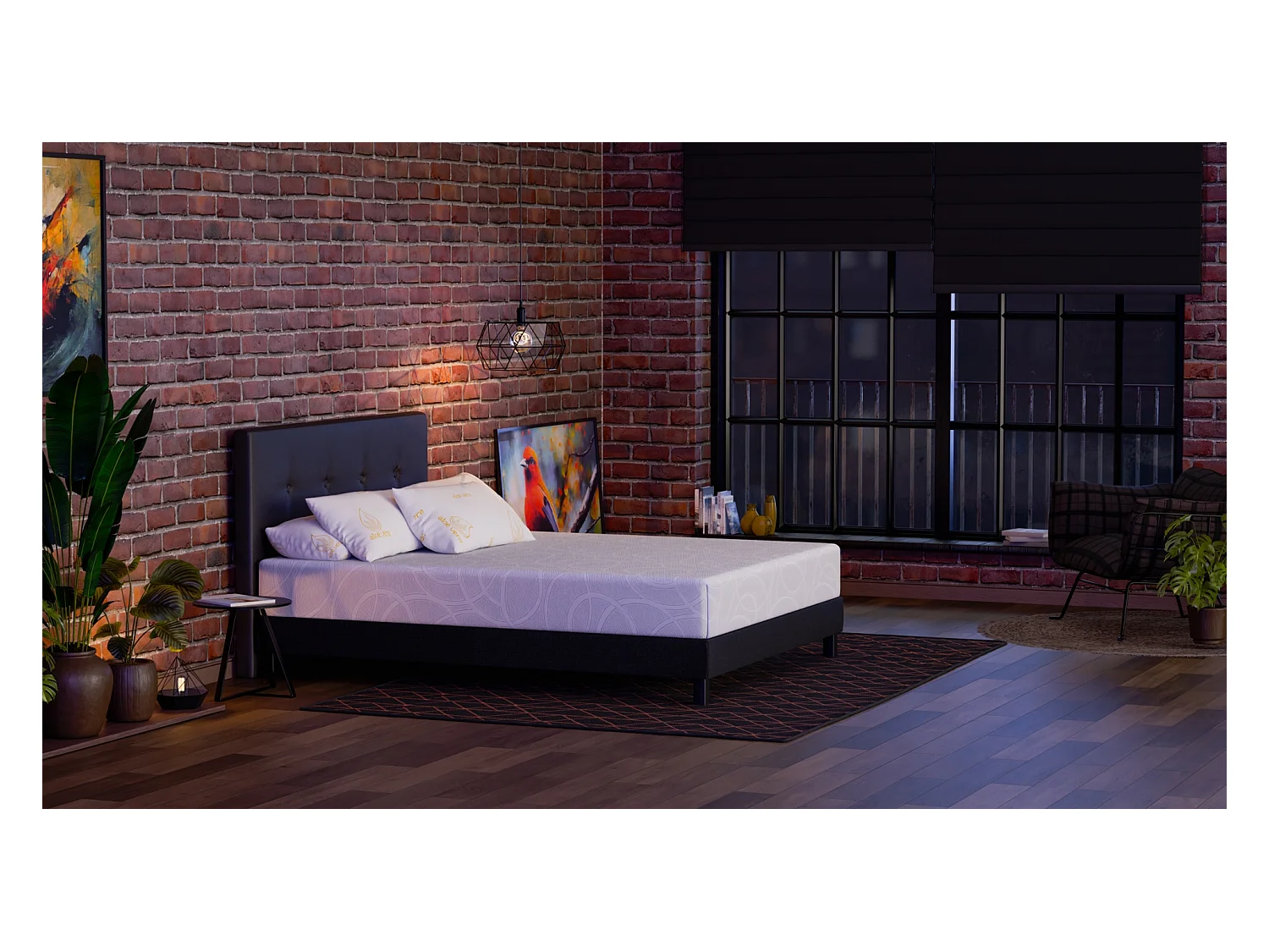 Matelas 160x200 2 Places  Ondine - Mémoire de Forme 60 kg/m³ Haute Densité Enrichie avec Microcapsules De Gel Rafraîchissantes - Ergonomique