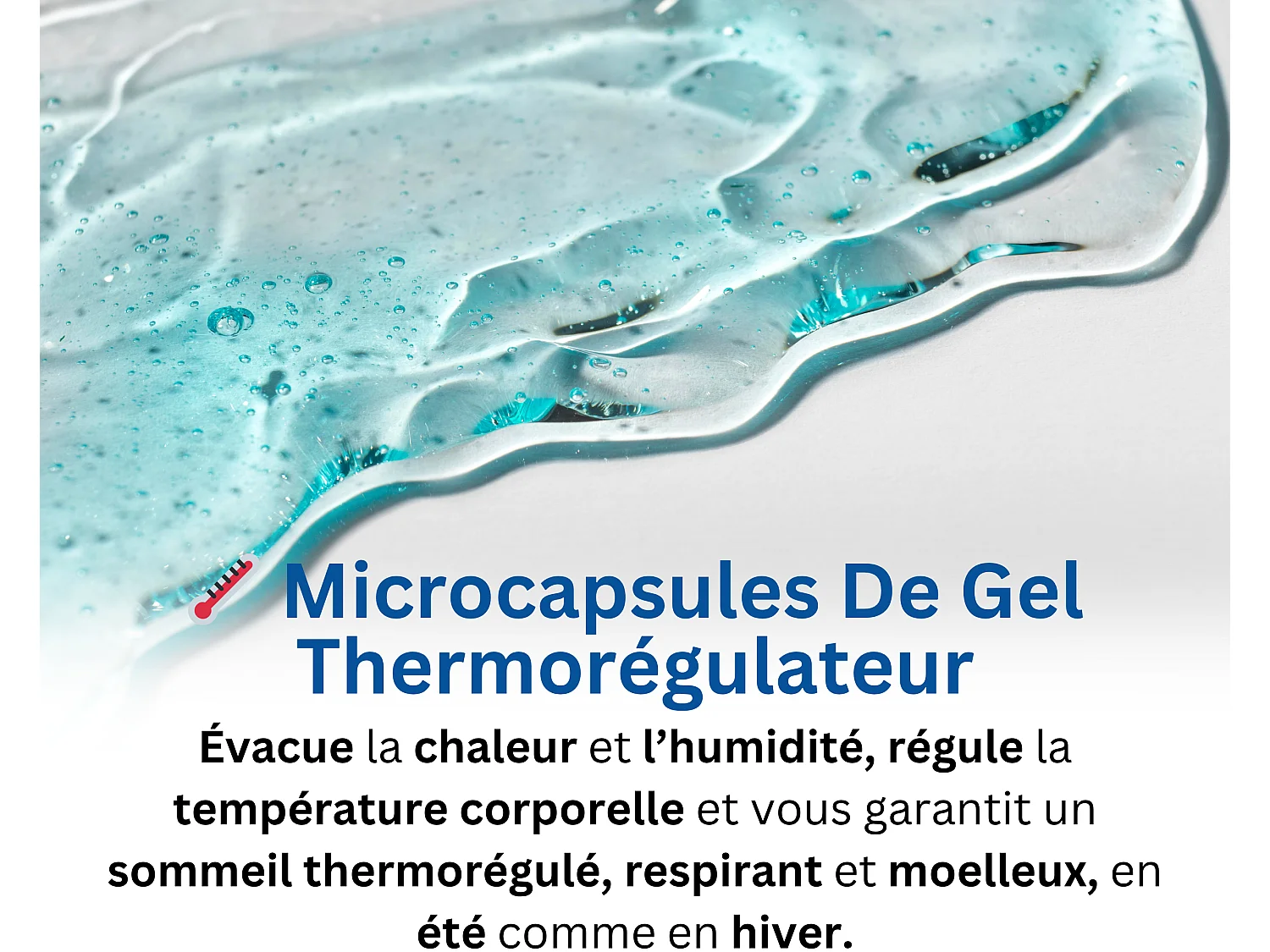 Matelas 160x200 2 Places  Ondine - Mémoire de Forme 60 kg/m³ Haute Densité Enrichie avec Microcapsules De Gel Rafraîchissantes - Ergonomique