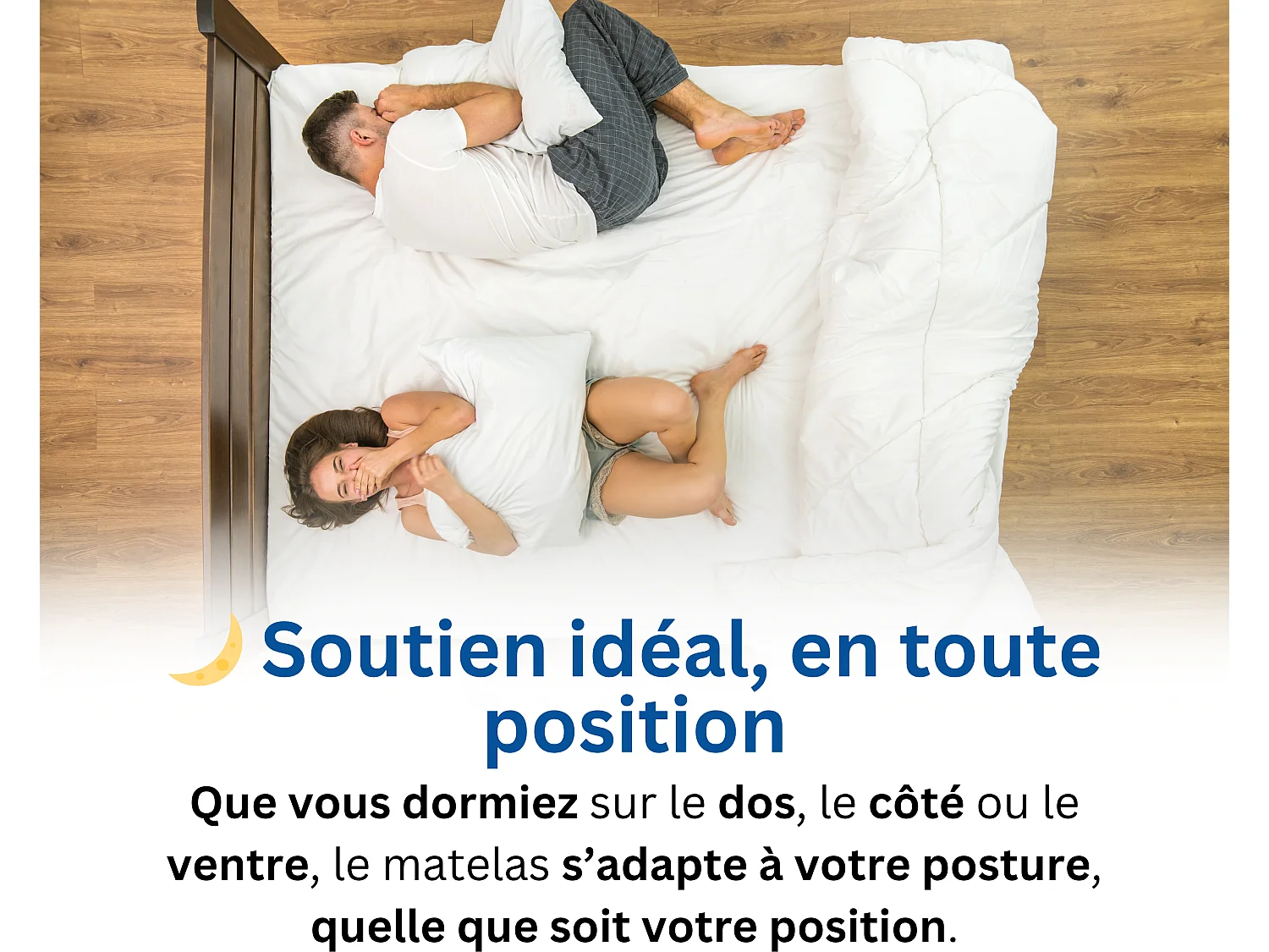 Matelas 160x200 2 Places  Ondine - Mémoire de Forme 60 kg/m³ Haute Densité Enrichie avec Microcapsules De Gel Rafraîchissantes - Ergonomique