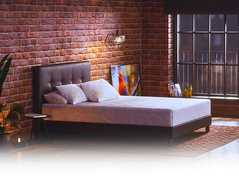 Matelas 140x190 2 Places  Ondine - Mémoire de Forme 60 kg/m³ Haute Densité Enrichie avec Microcapsules De Gel Rafraîchissantes - Ergonomique