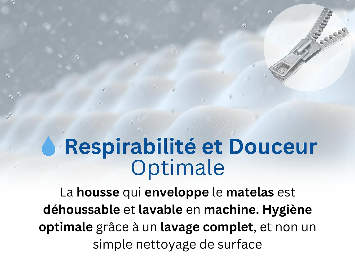 Matelas 80x200 Enfant et Adulte 1 Place  Ondine - Mémoire de Forme 60 kg/m³ Haute Densité Enrichie avec Microcapsules De Gel Rafraîchissantes - Ergonomique