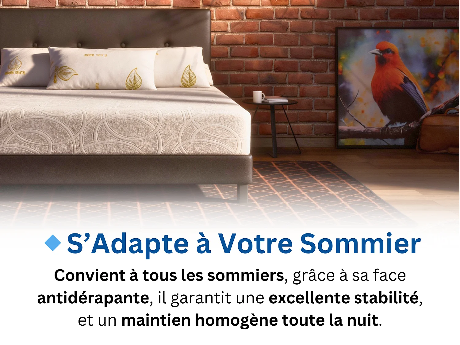 Matelas 80x200 Enfant et Adulte 1 Place  Ondine - Mémoire de Forme 60 kg/m³ Haute Densité Enrichie avec Microcapsules De Gel Rafraîchissantes - Ergonomique