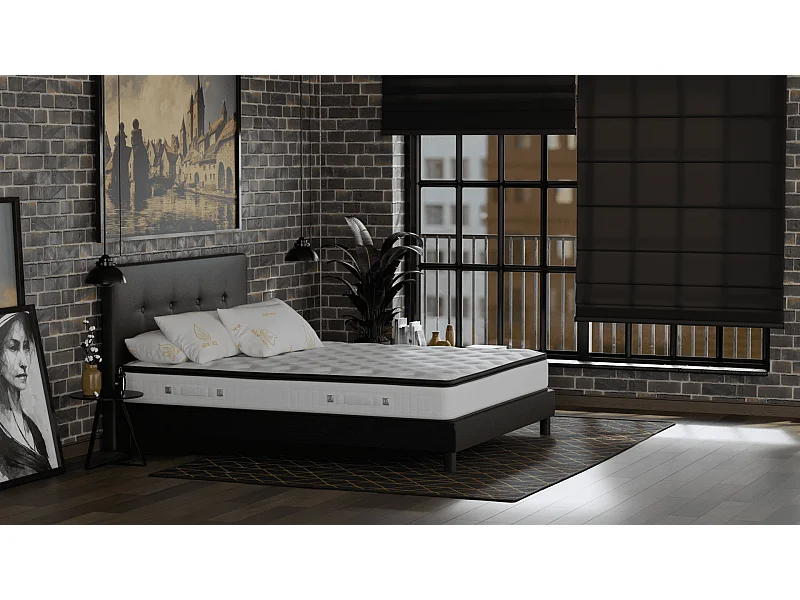 Matelas 90x190 Enfant et Adulte 1 Place Onyx - Ressorts Ensachés Haute Qualité - Contre le Mal de Dos - Soutien Ferme | Accueil Moelleux - Confortable