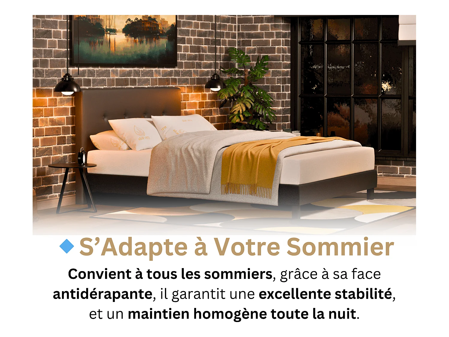 Matelas 140x190 2 Places Essence - Mémoire de Forme 60 kg/m³ Haute Qualité - Contre le Mal de Dos - Confortable