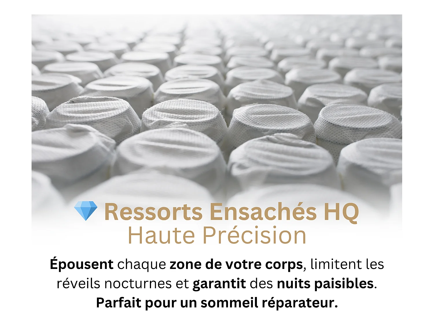 Matelas 140x190 2 Places Prometheus - Hybride : Ressorts Ensachés et Mémoire de Forme 60 kg/m³ Haute Qualité - Contre le Mal de Dos - Ép. 28 Cm