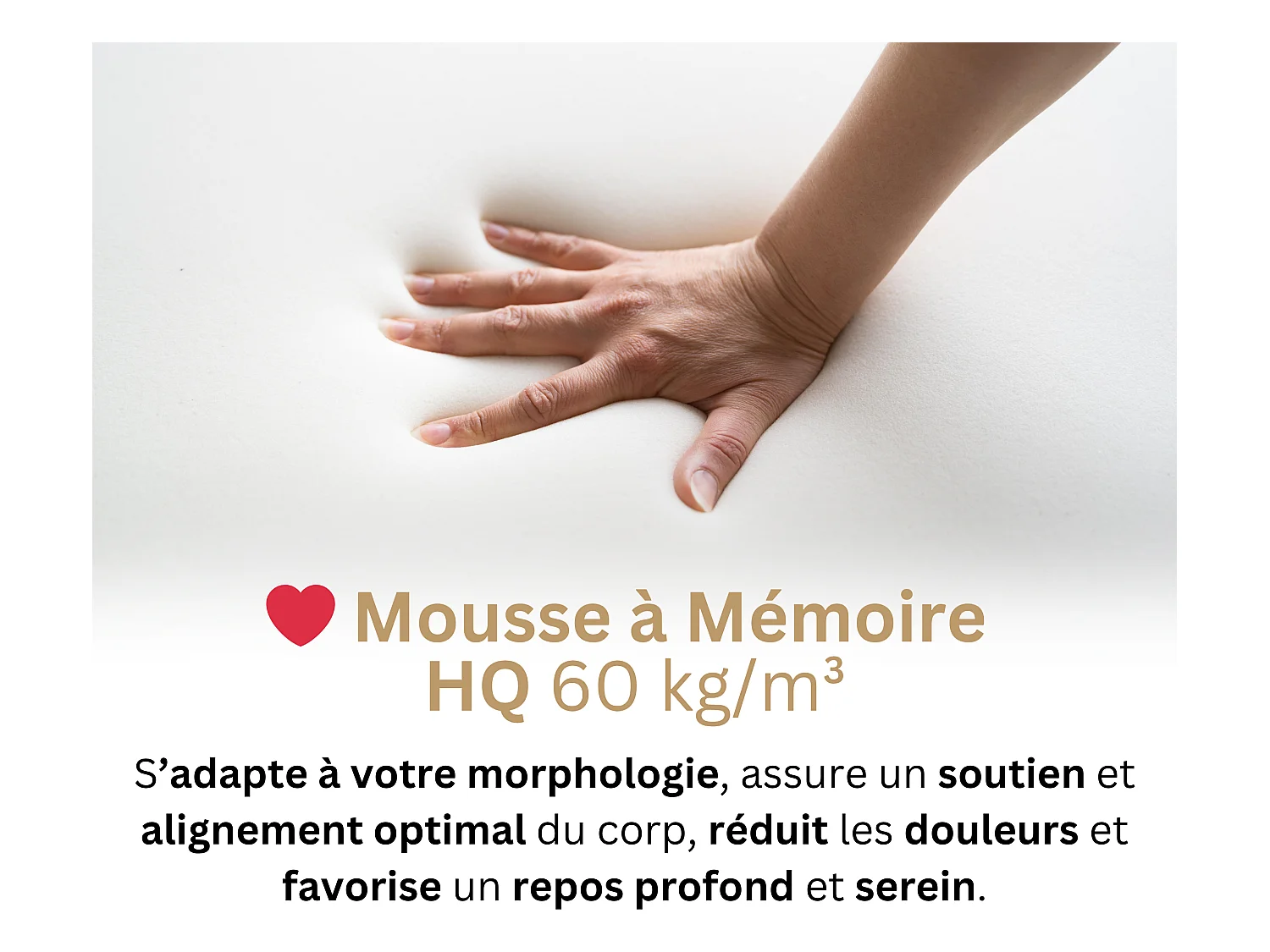 Matelas 160x200 2 Places Prometheus - Hybride : Ressorts Ensachés et Mémoire de Forme 60 kg/m³ Haute Qualité - Contre le Mal de Dos - Ép. 28 Cm