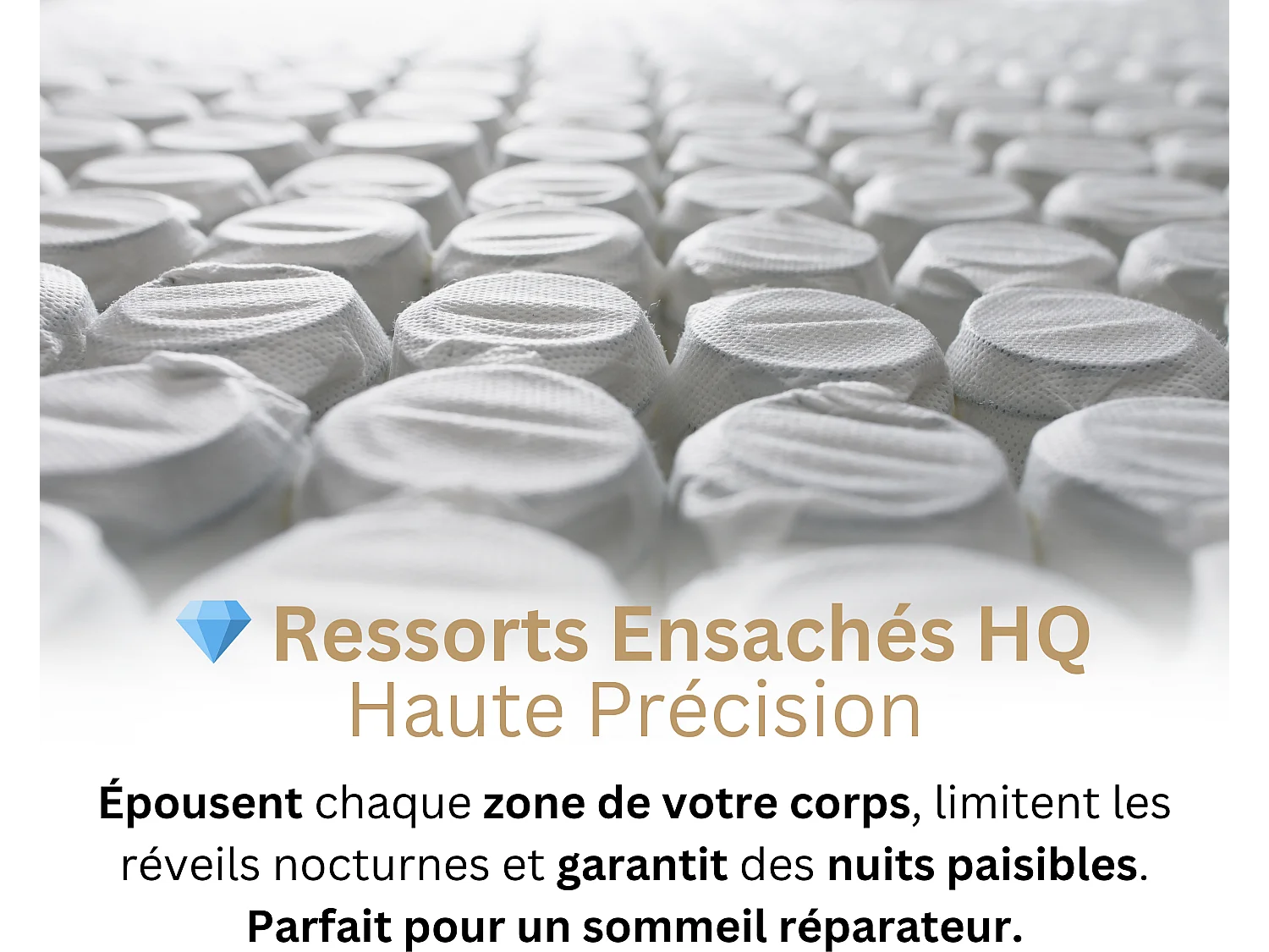 Matelas 160x200 2 Places Prometheus - Hybride : Ressorts Ensachés et Mémoire de Forme 60 kg/m³ Haute Qualité - Contre le Mal de Dos - Ép. 28 Cm