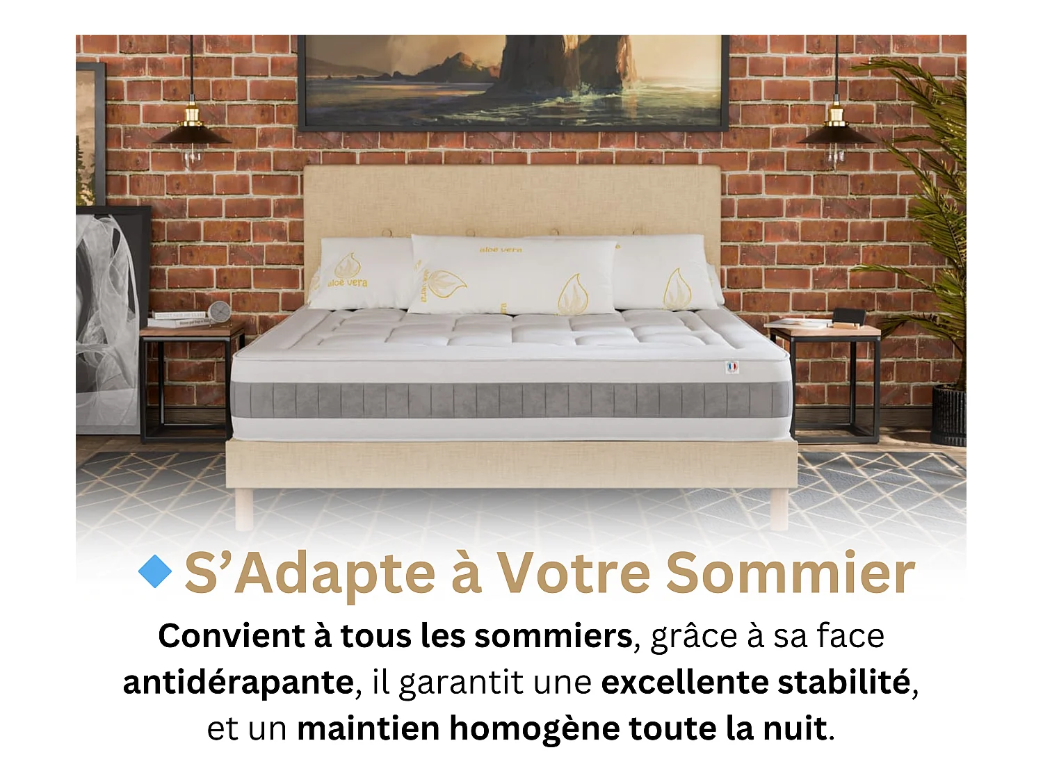 Matelas 140x190 2 Places Haven - Mémoire de Forme 60 kg/m³ Haute Qualité - Contre le Mal de Dos - Épaisseur 30 Cm - Confortable
