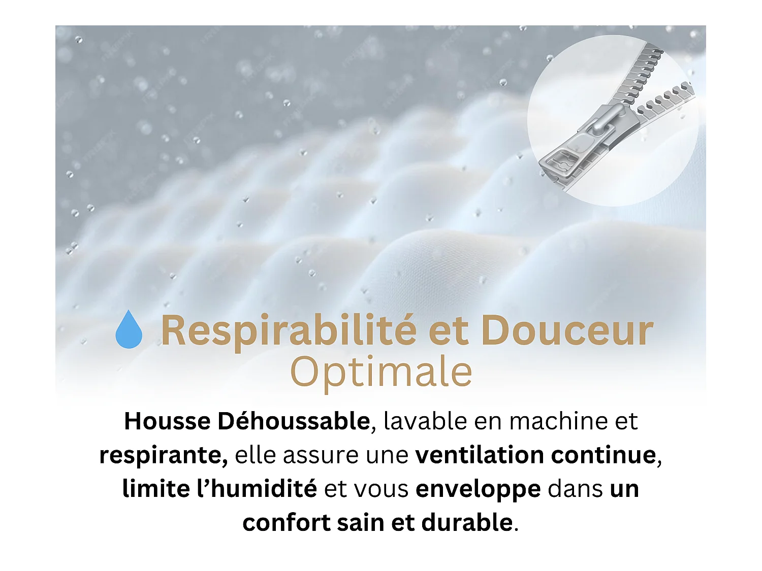 Colchón 2 plazas Haven 140x190 - Memory Foam 60 kg/m³ Alta Calidad - Contra el Dolor de Espalda - Espesor 30 cm - Confortable
