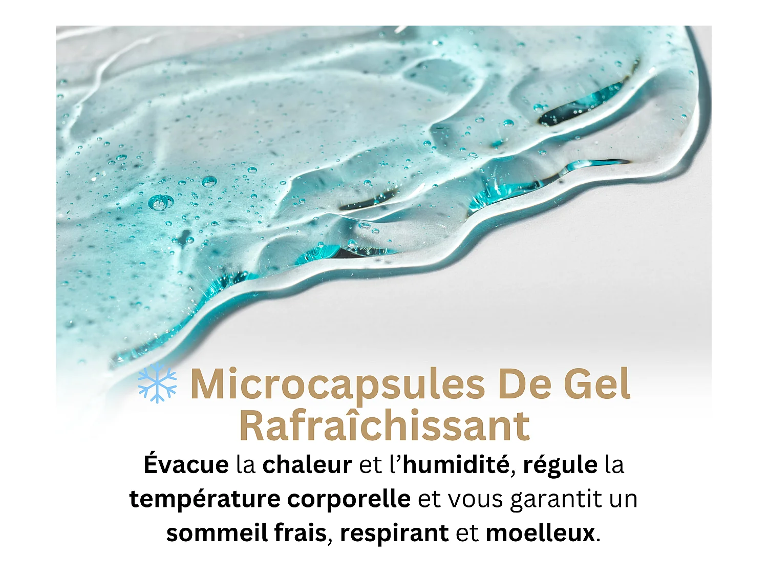 Colchón de 1 plaza Ondine 90x200 Niño y Adulto - Espuma viscoelástica de alta densidad 60 kg/m³ enriquecida con microcápsulas de gel refrescante - Diseño ergonómico